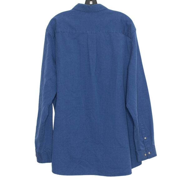 Carbon2Cobalt Shirt Pointillism Button Down Long Sleeve Preppy Classic Blue XLT - Picture 2 of 5
